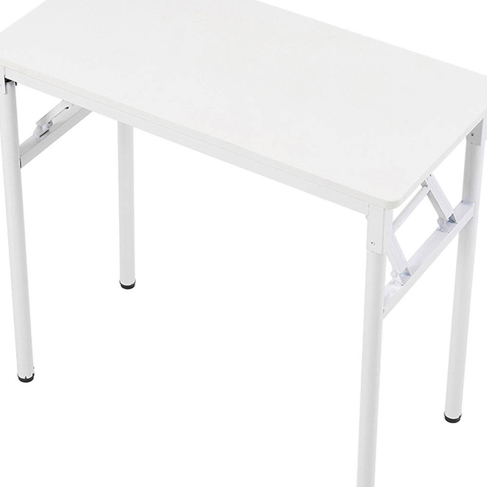 Living and Home Metal Frame Foldable Laptop Desk with Adjustable Feet White Image 4