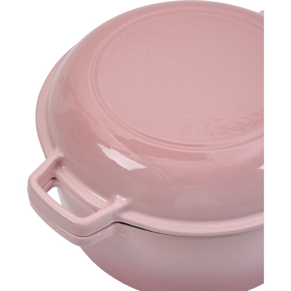Living and Home Pink Enamelled Cast Iron Dutch Oven Cooking Pot 4.5L Image 4