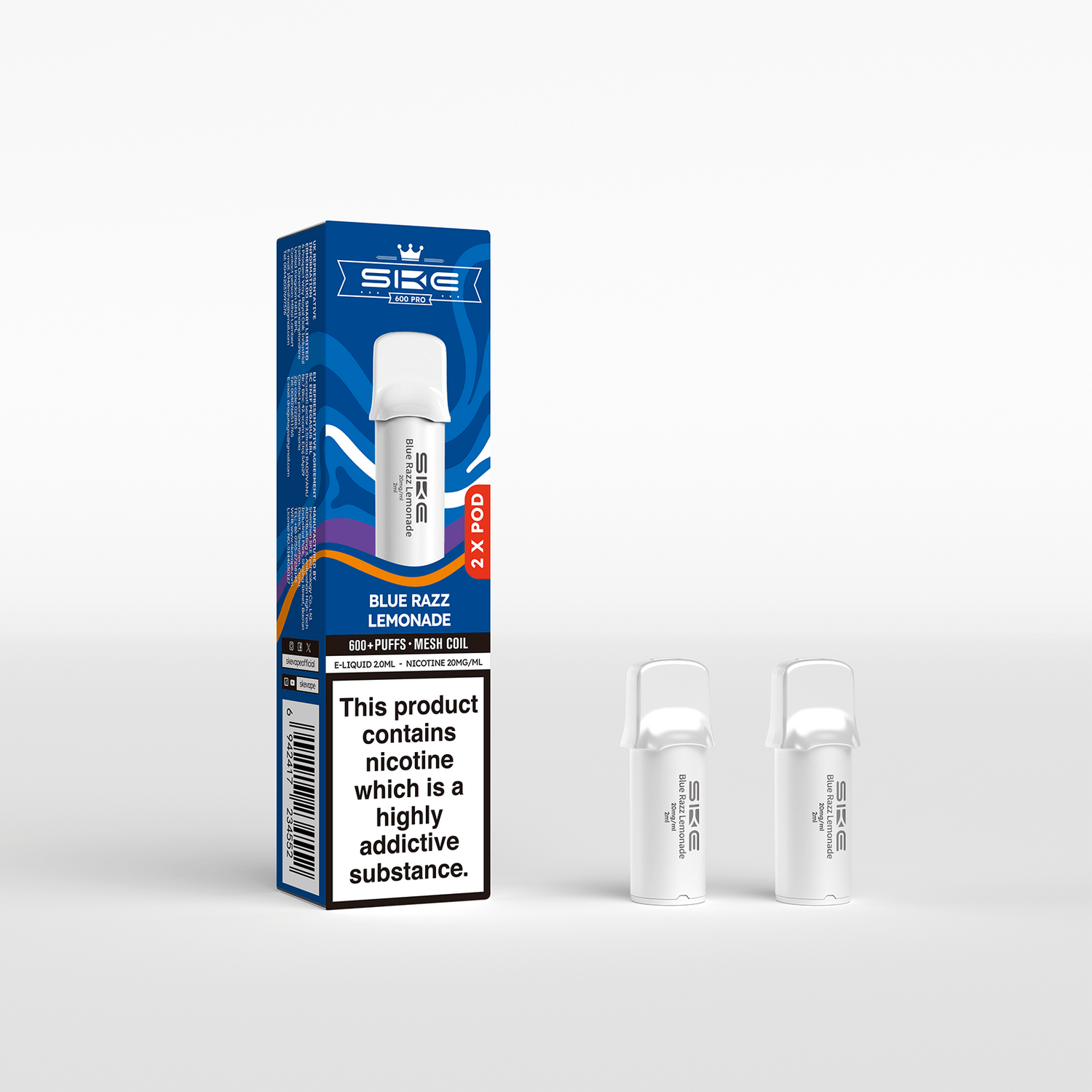 SKE 600 Pro Pre Filled Pods Blue Razz Lemonade Image 3