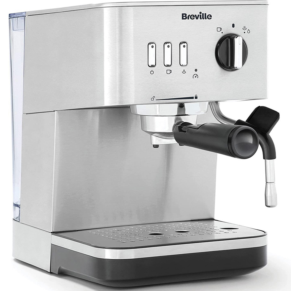 Breville Bijou Silver 15 Bar Pump Automatic Espresso Coffee Machine with Steam Wand Image 3