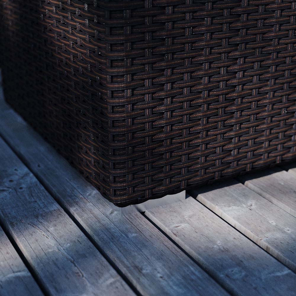 Garden Vida Hampton 4 Seater Brown Rattan Corner Lounge Set Image 7