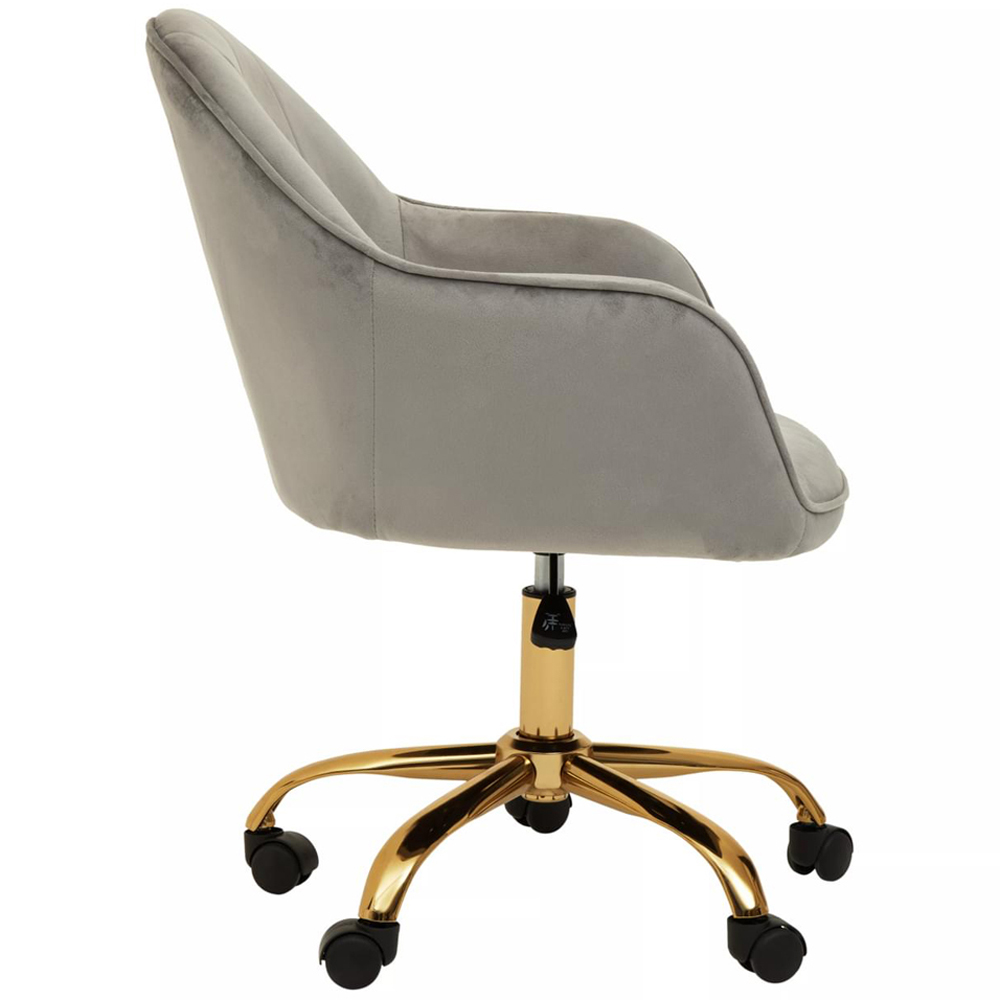 Interiors by Premier Brent Grey and Gold Swivel Office Chair Image 5