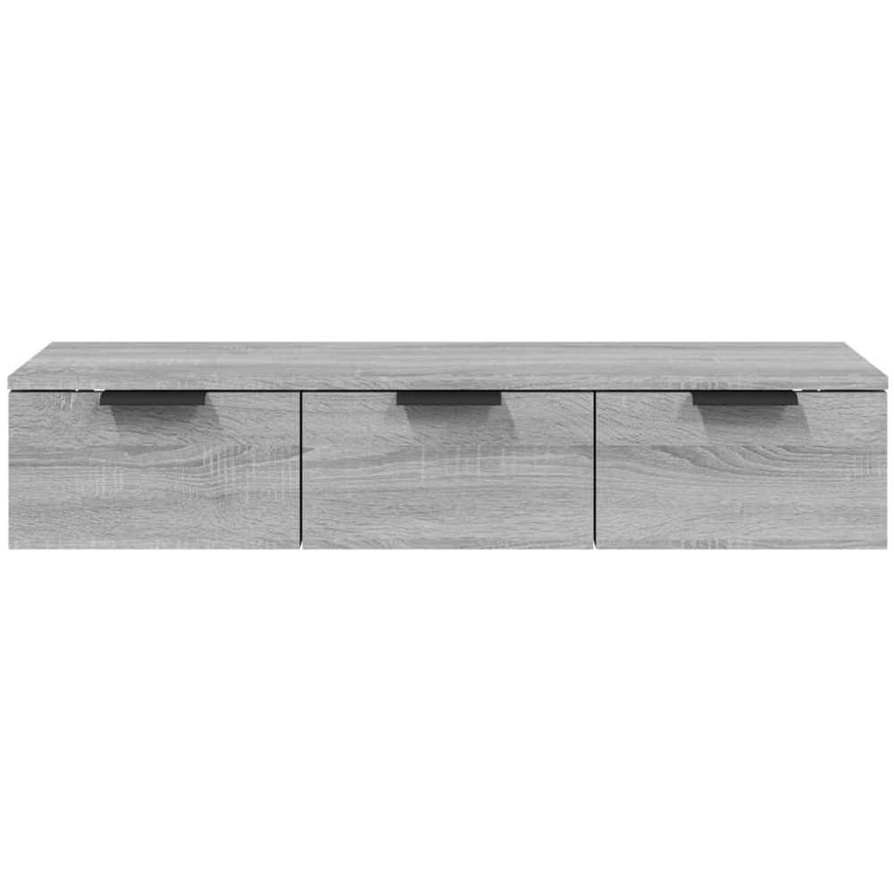 vidaXL 3 Drawer Grey Sonoma Wall Mounted Cabinet Image 4