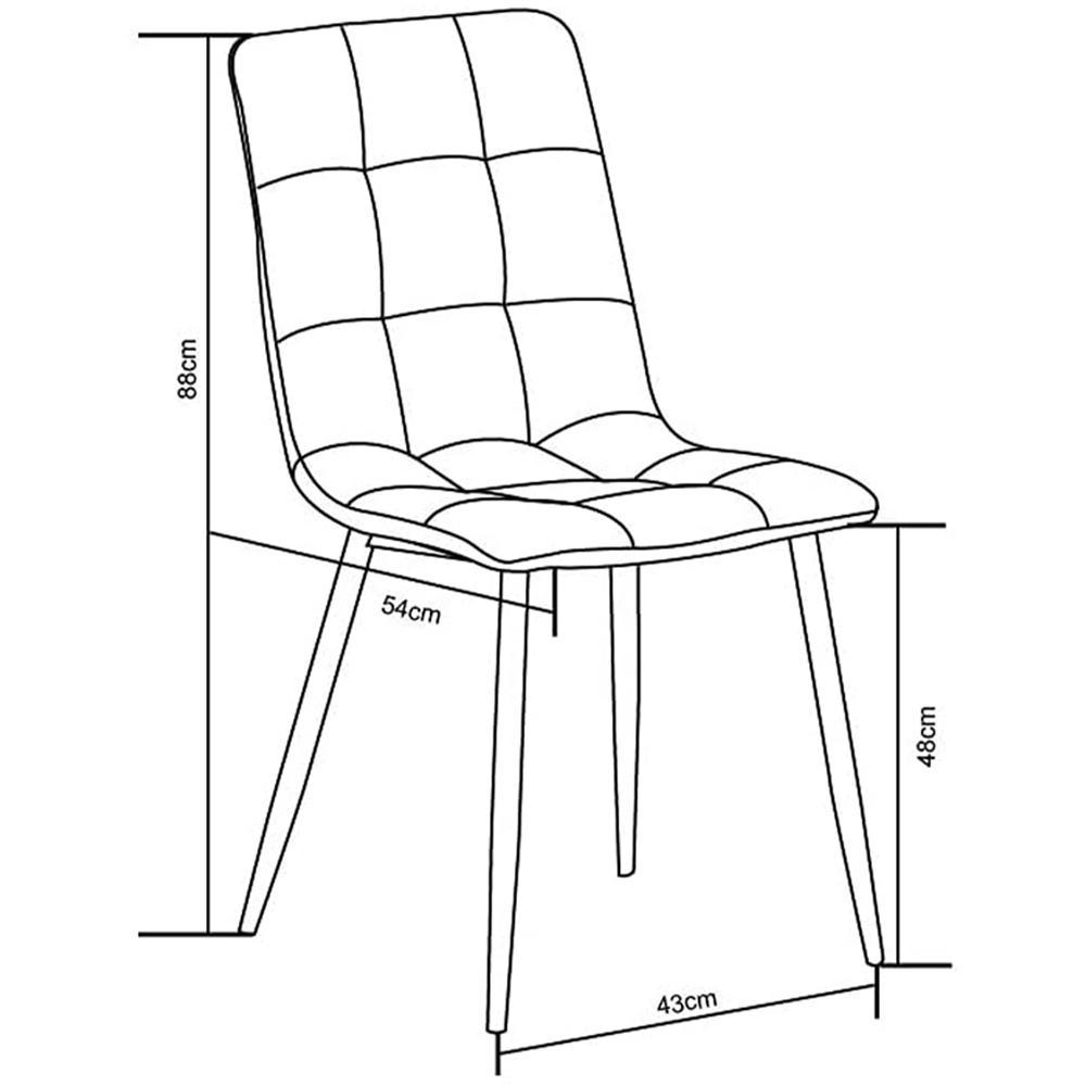 wilko Henri Set of 4 Light Grey Faux Suede Leather Dining Chairs Image 7