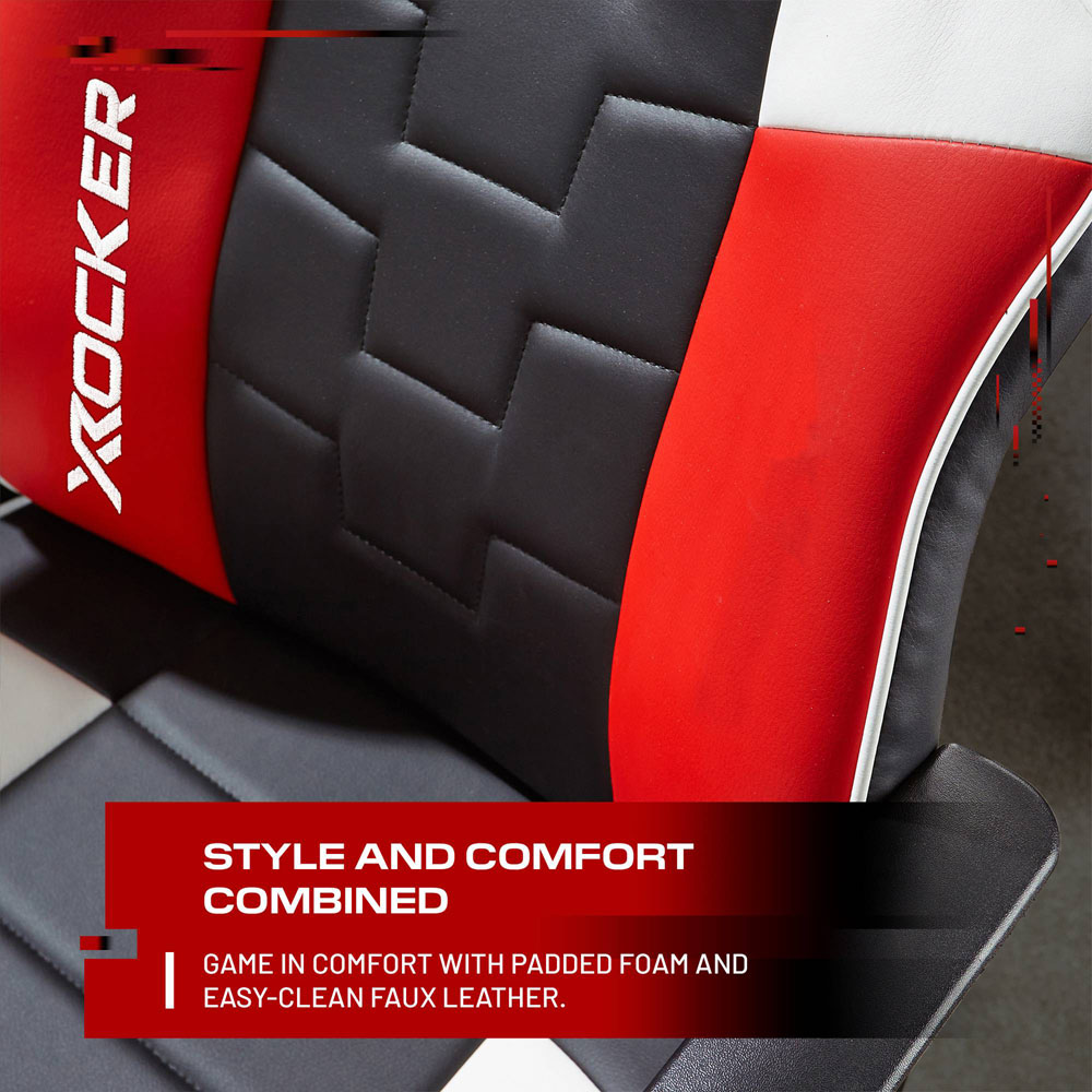 X Rocker Saturn Black and Red Mid-Back Wheeled Esport Gaming Chair Image 5