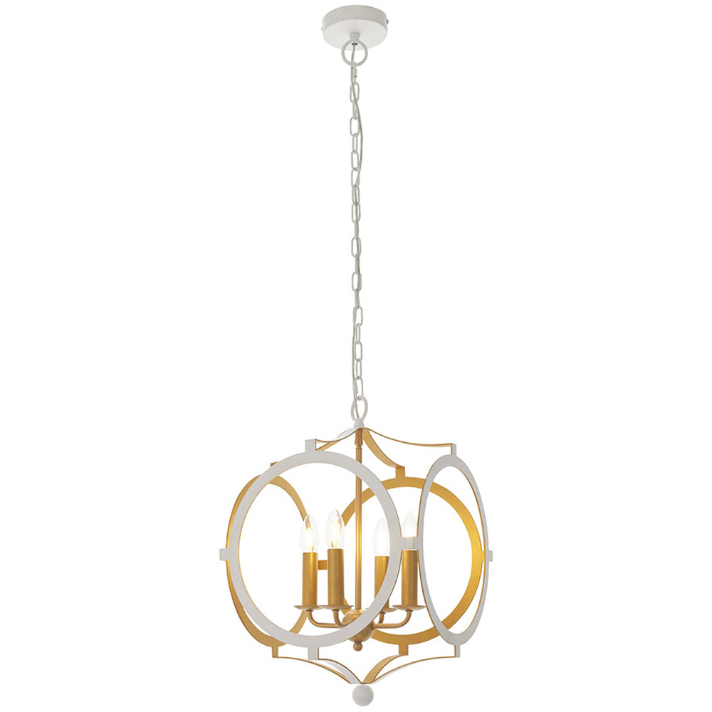 Merano Vicenza Matt White and Gold 4 Light Pendant Ceiling Light Image 3