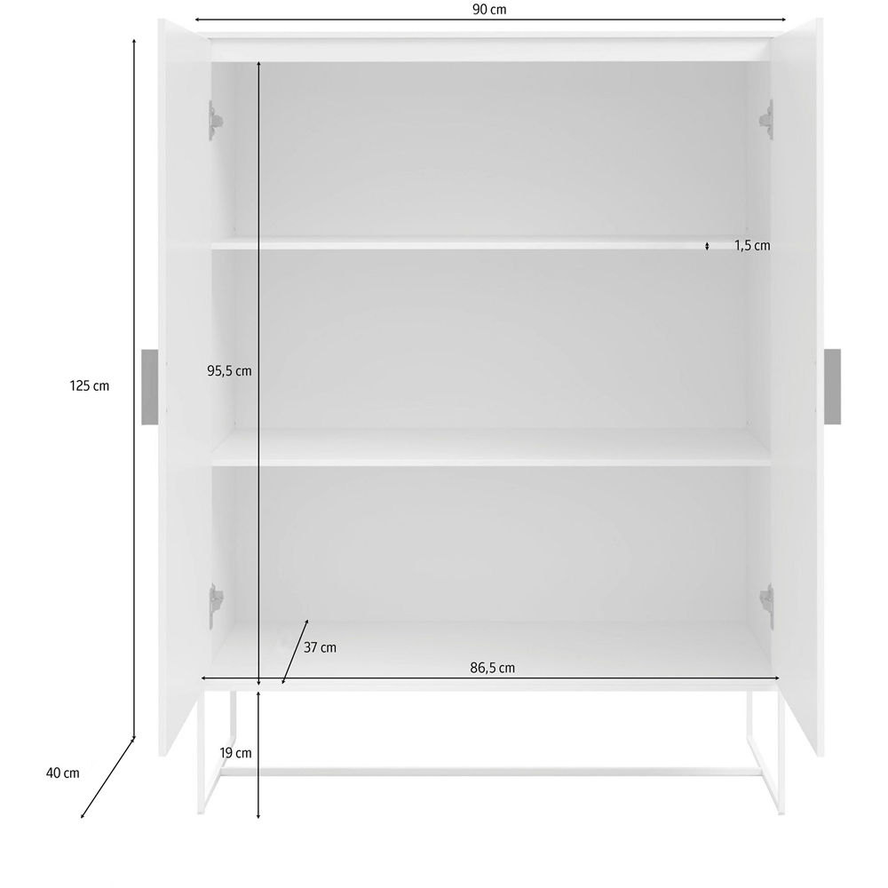 Loft24 Asia 2 Door White Particle Board Cabinet Image 7