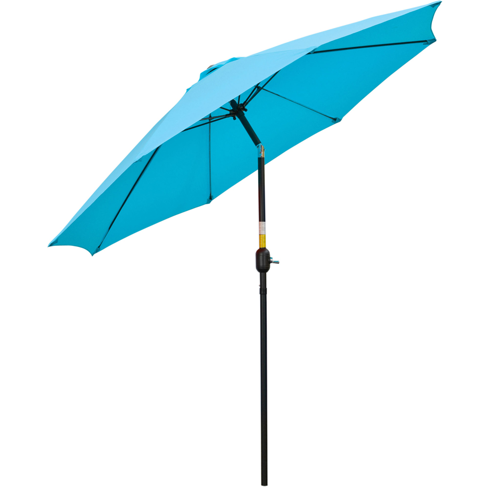 Outsunny Blue Crank and Tilt Parasol 2.6m Image 1