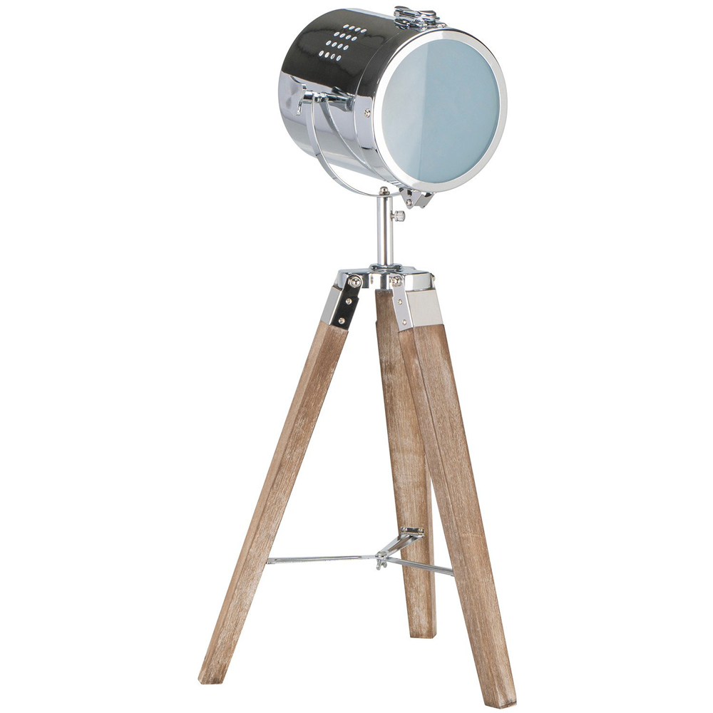Wooden Spotlight Tripod Table Lamp Image 1