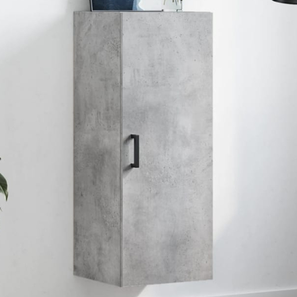 vidaXL Single Door Concrete Grey Wall Mounted Slim Cabinet Image 1