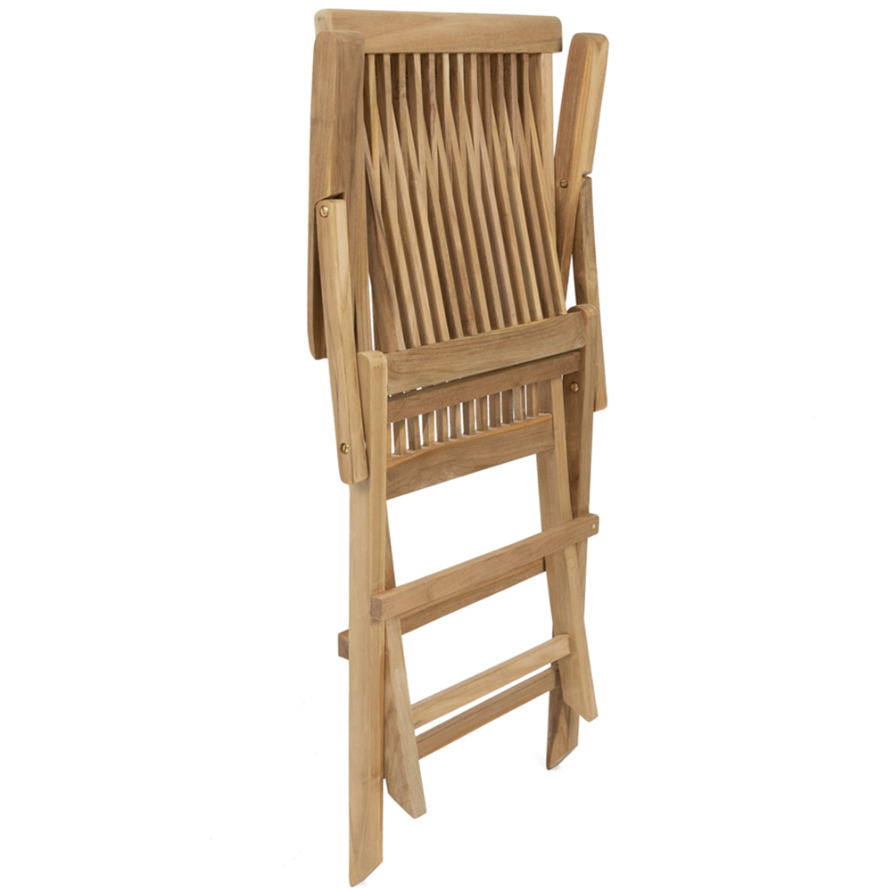 Charles Bentley Set of 2 Teak Wooden Foldable Patio Armchair Image 6