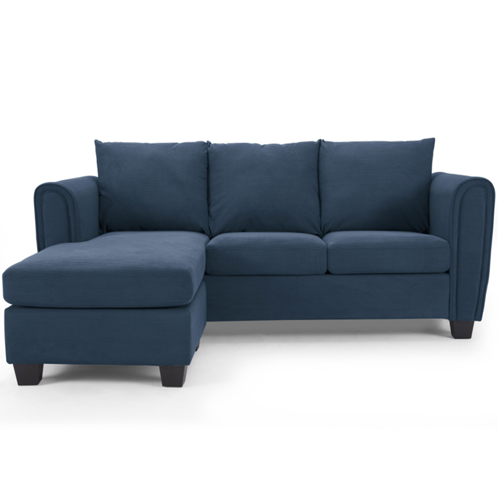 Home Detail Halena 3 Seater Blue L Shape Sofa with Chaise Image 3