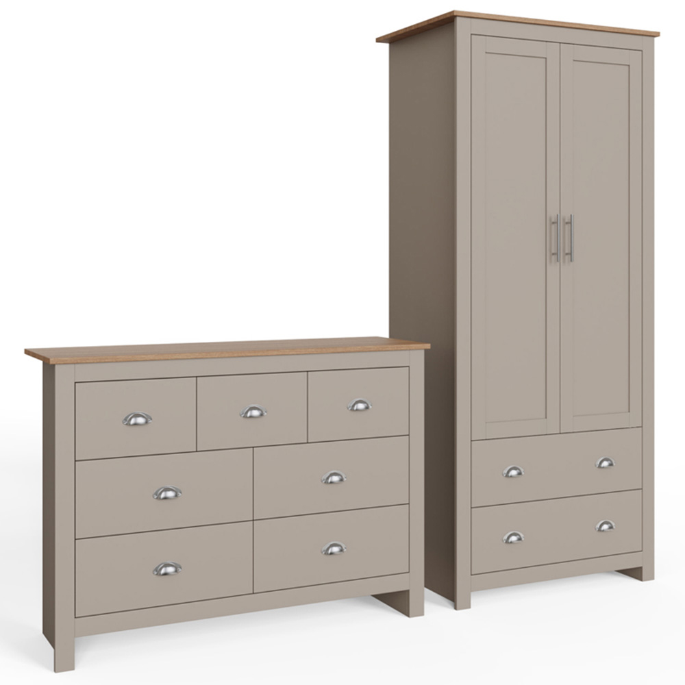 GFW Lancaster Grey 2 Piece Bedroom Furniture Set Image 3