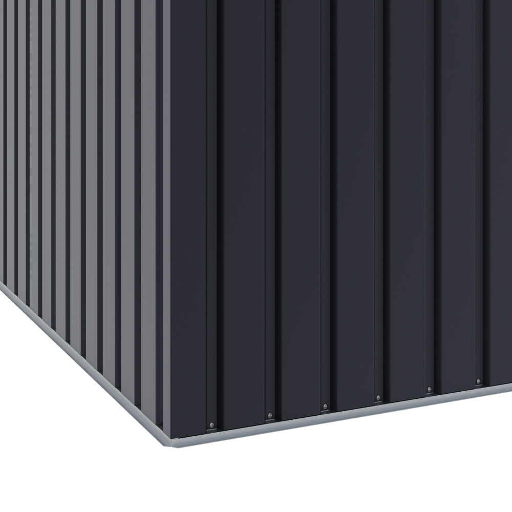 Living and Home 5 x 3ft Black Outdoor Sloped Roof Waterproof Tool and Storage Shed Image 5
