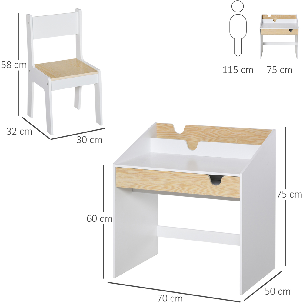Playful Haven White Kids Desk and Chair Set Image 8