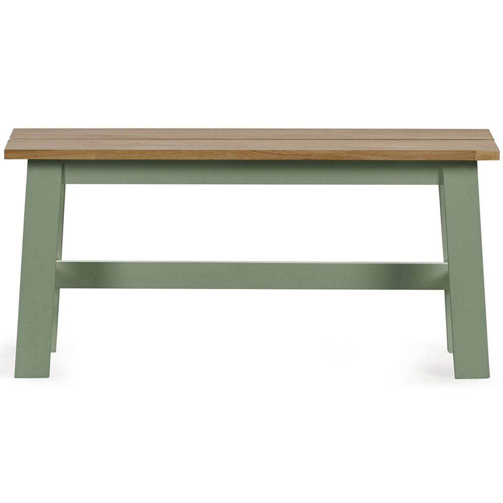 Julian Bowen Linwood Sage Green and Natural Dining Bench 95cm Image 3