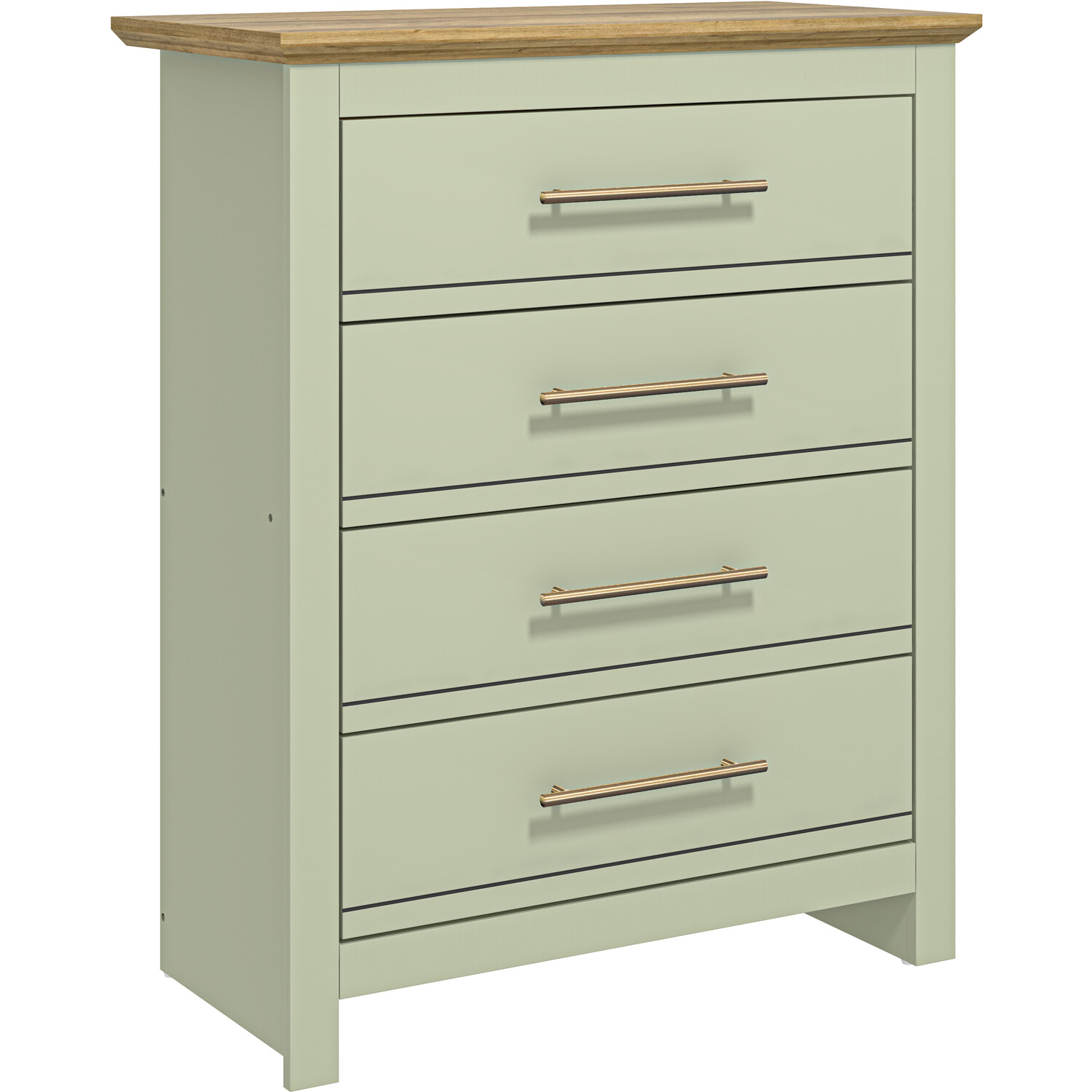 Bexley 4 Drawer Sage Green Chest of Drawers Image 3
