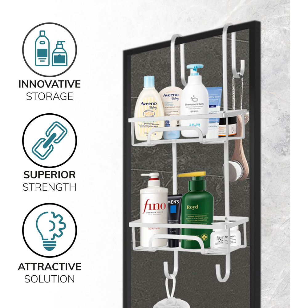 House of Home Over Door Aluminium Shower Caddy Wilko