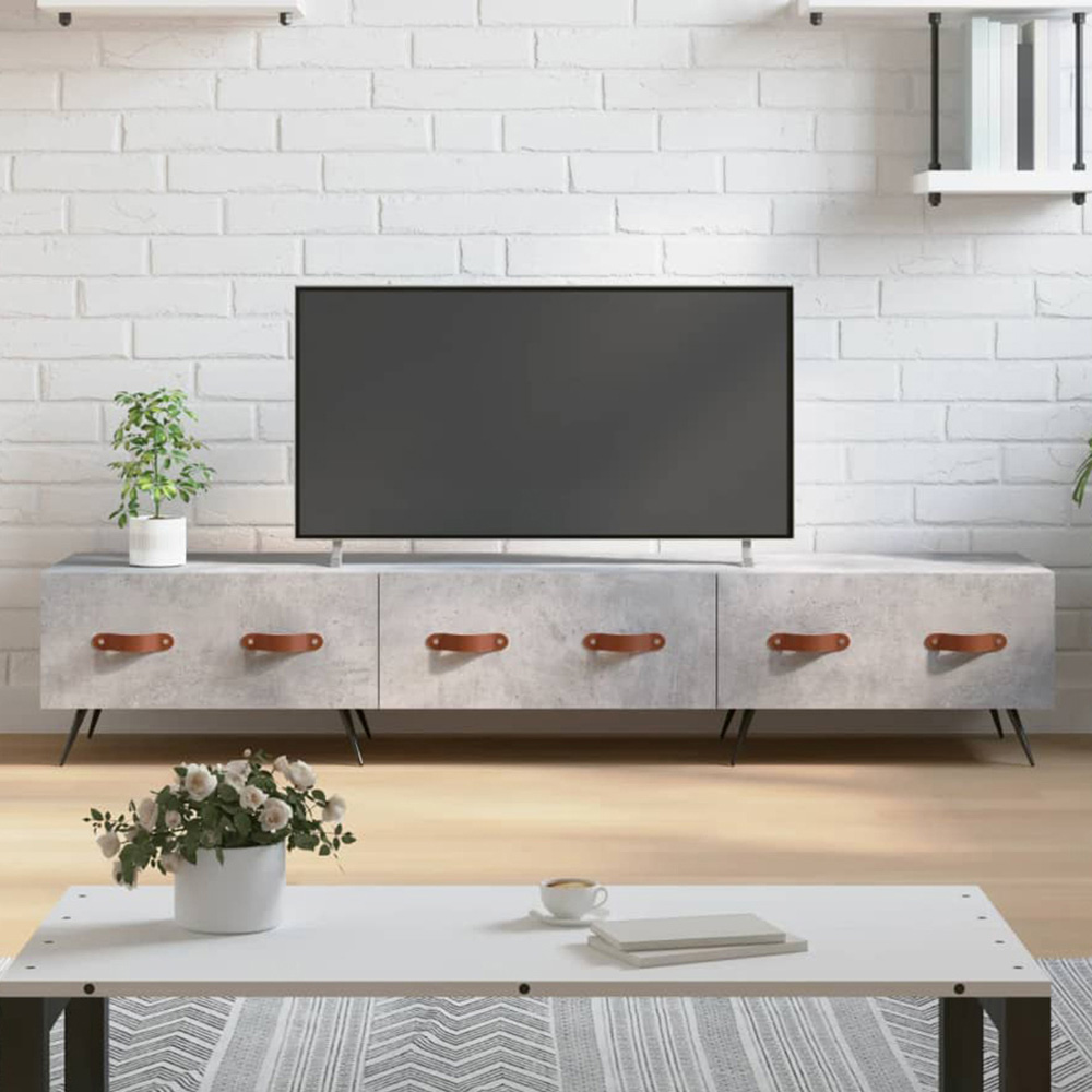 vidaXL 3 Drawer Concrete Grey TV Cabinet Image 1