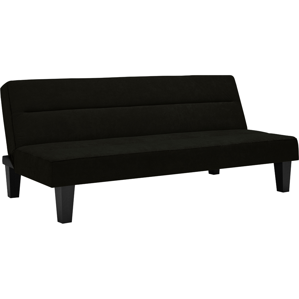 Dorel Kebo 3 Seater Black Velvet Futon Sofa Bed Image 2