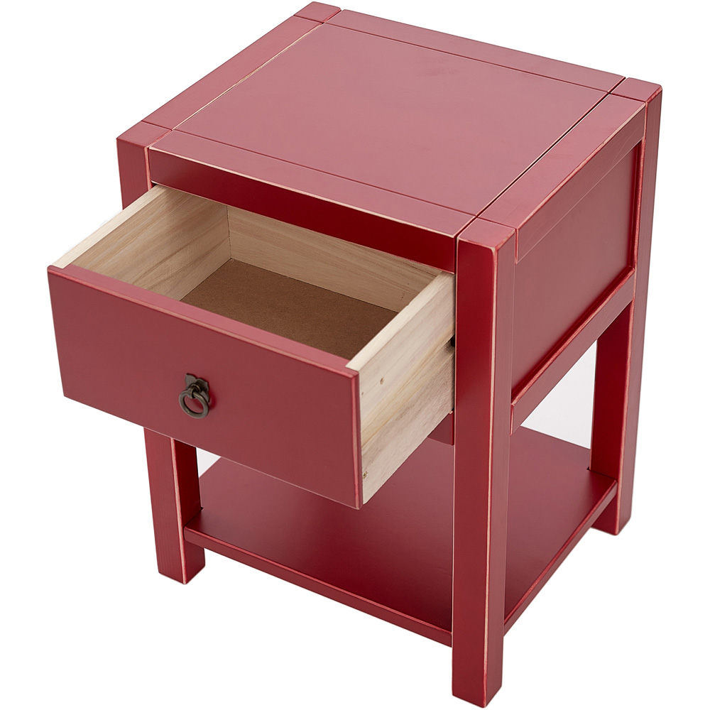 Sino Single Drawer Red Bedside Table Image 5