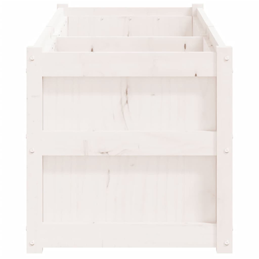 vidaXL White Pine Wood Garden Planter 150 x 50 x 50cm Image 5
