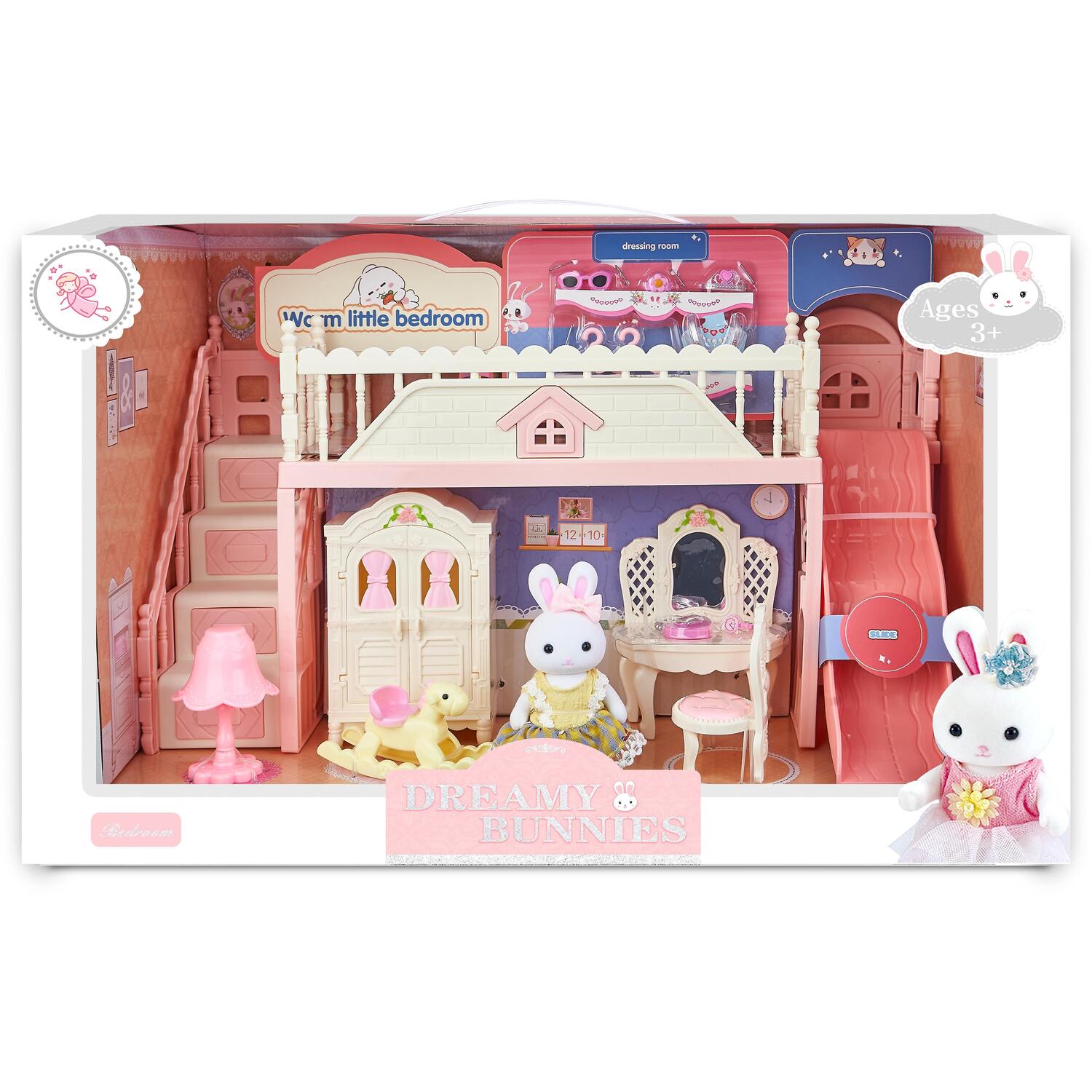 Dreamy Bunnies Bedroom Playset Pink Image 1