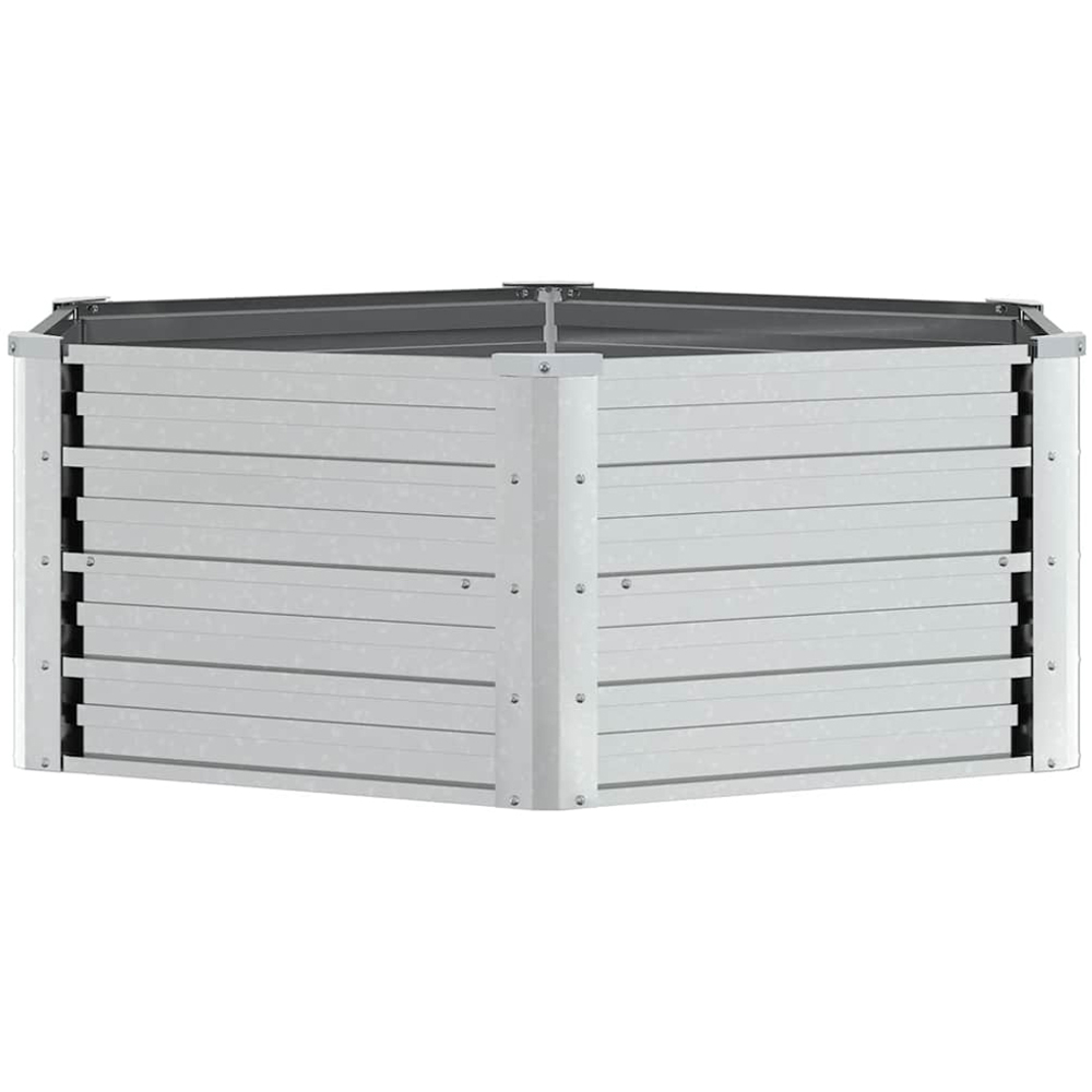 vidaXL Silver Galvanised Steel Square Raised Garden Bed 129 x 129 x 45cm Image 3