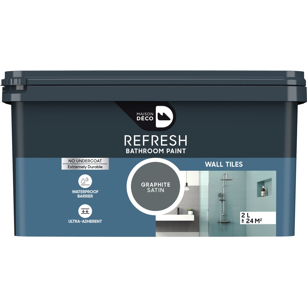 Maison Deco Refresh Bathroom Graphite Satin Paint 2L Image 2