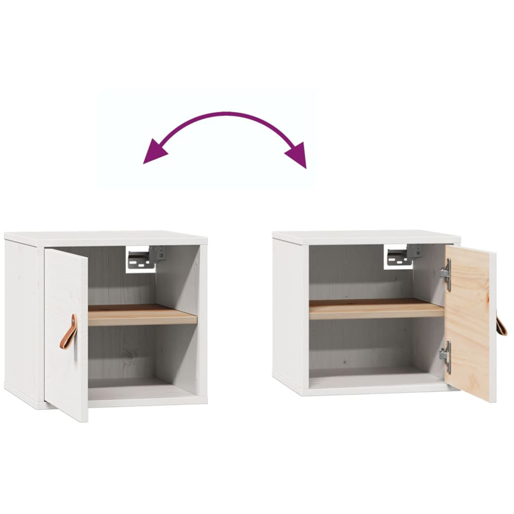 vidaXL Single Door White Solid Pine Wood Wall Cabinet Image 8