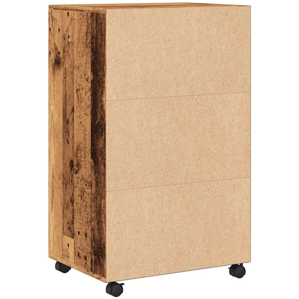 vidaXL 2 Door Single Open Shelf Old Wood Rolling Storage Cabinet Image 6