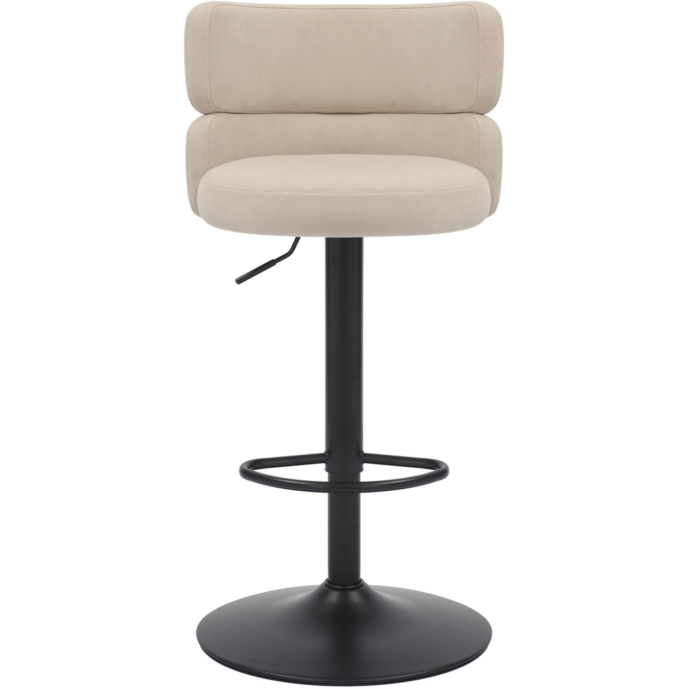 Mason Set of 2 Brushed Velvet Cream and Black Bar Stool Image 3