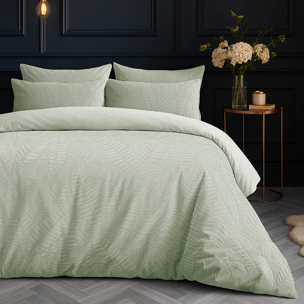 Velosso Double Sage Savannah Velvet Duvet Set Image 1