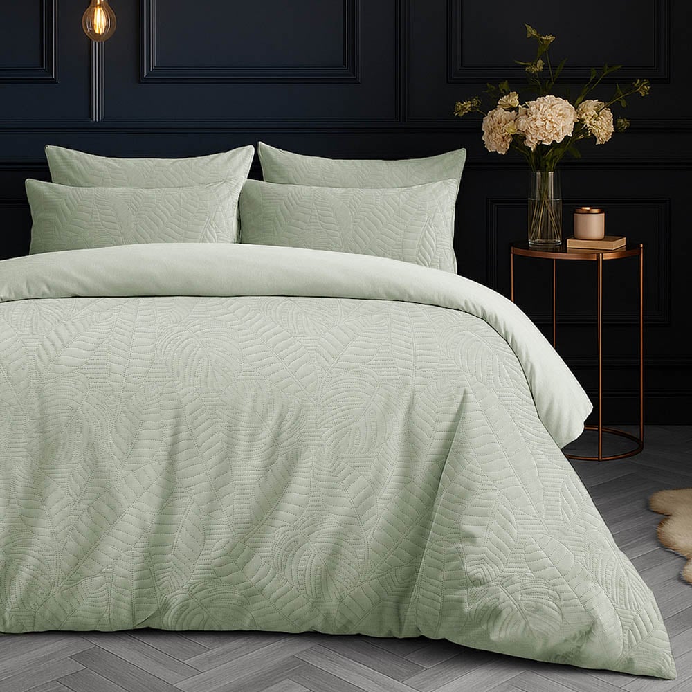 Velosso Single Sage Savannah Velvet Duvet Set Image 1