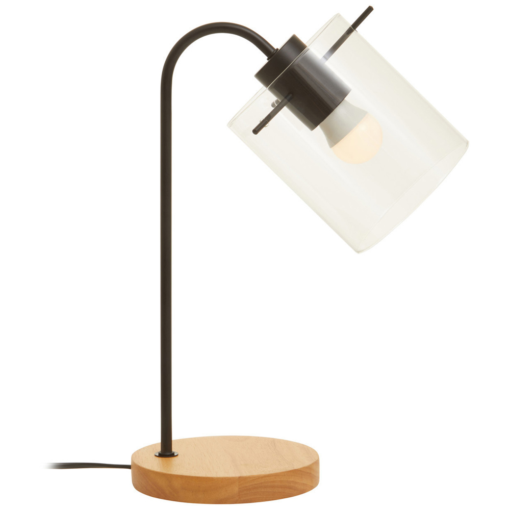 Premier Housewares Matte Black Curved Table Lamp Light Image 2