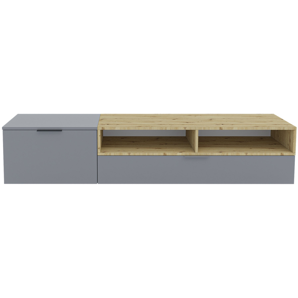 Shefa Marocco 2 Door 2 Shelf Graphite Grey and Artisan Oak TV Unit Image 2