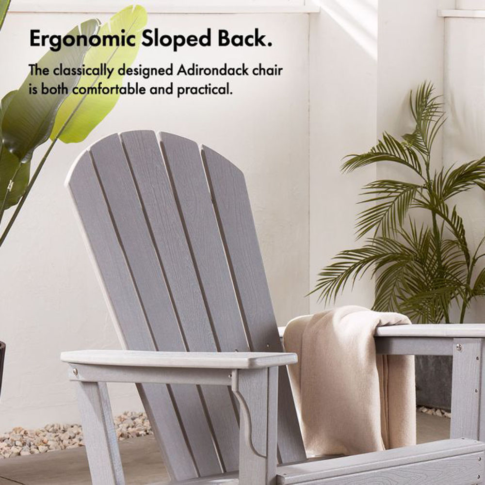 VonHaus Grey Rocking Adirondack Chair Image 5