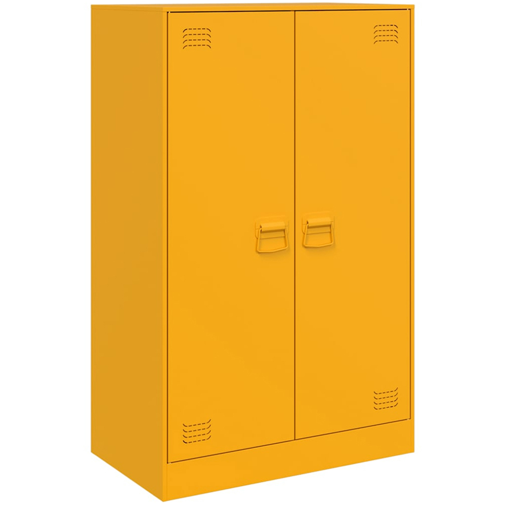 vidaXL 2 Door Mustard Yellow Steel Sideboard Image 2