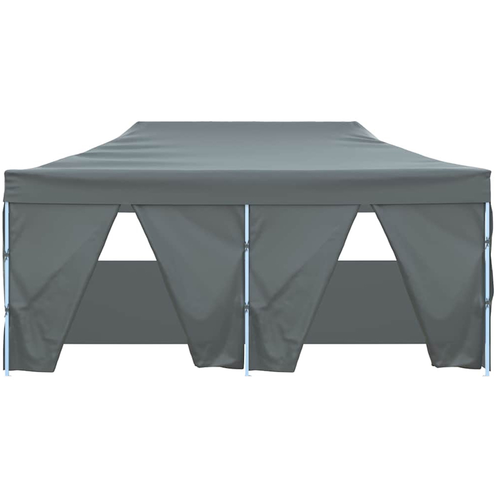 vidaXL 3 x 6m Anthracite Steel Foldable Party Tent with 4 Sidewalls Image 3