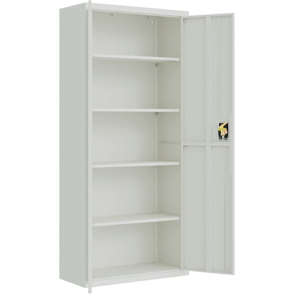 vidaXL 2 Door Light Grey Steel File Cabinet Image 4