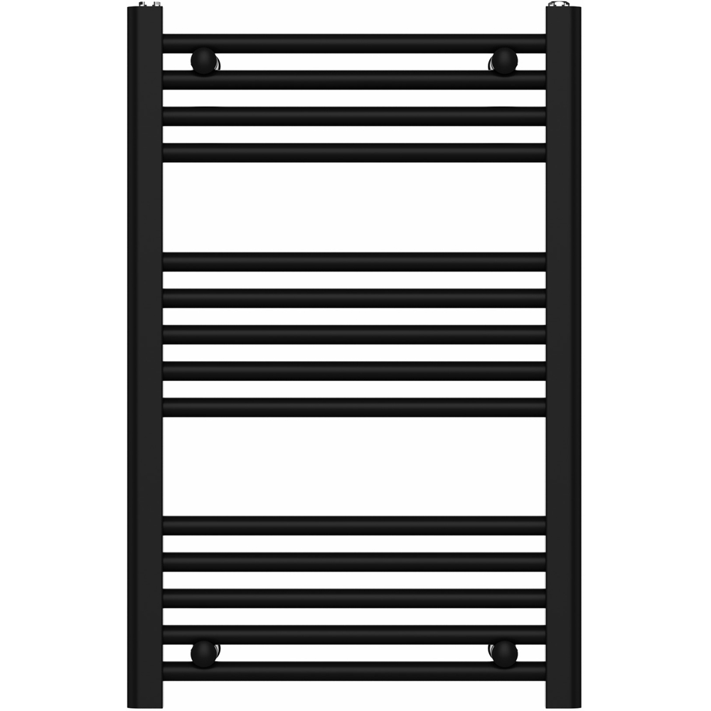Go Bathrooms Nola Black Heated Towel Rail 770 x 500mm Image 1