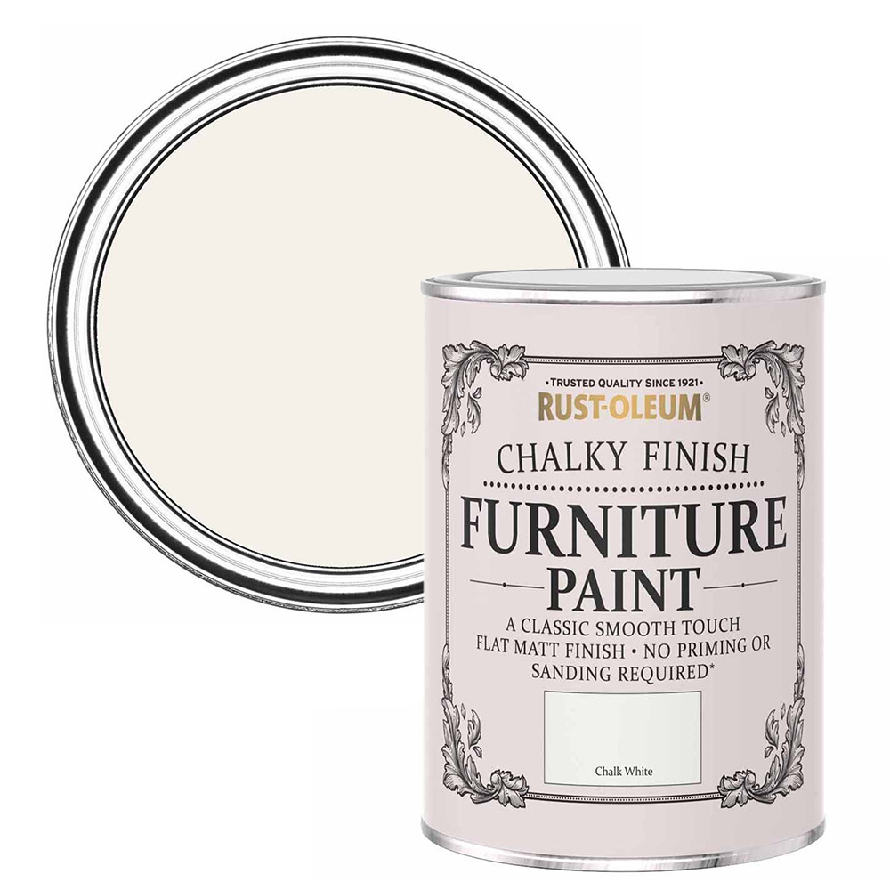 Rust-Oleum Chalky Furniture Paint Chalk White 125m Image 1