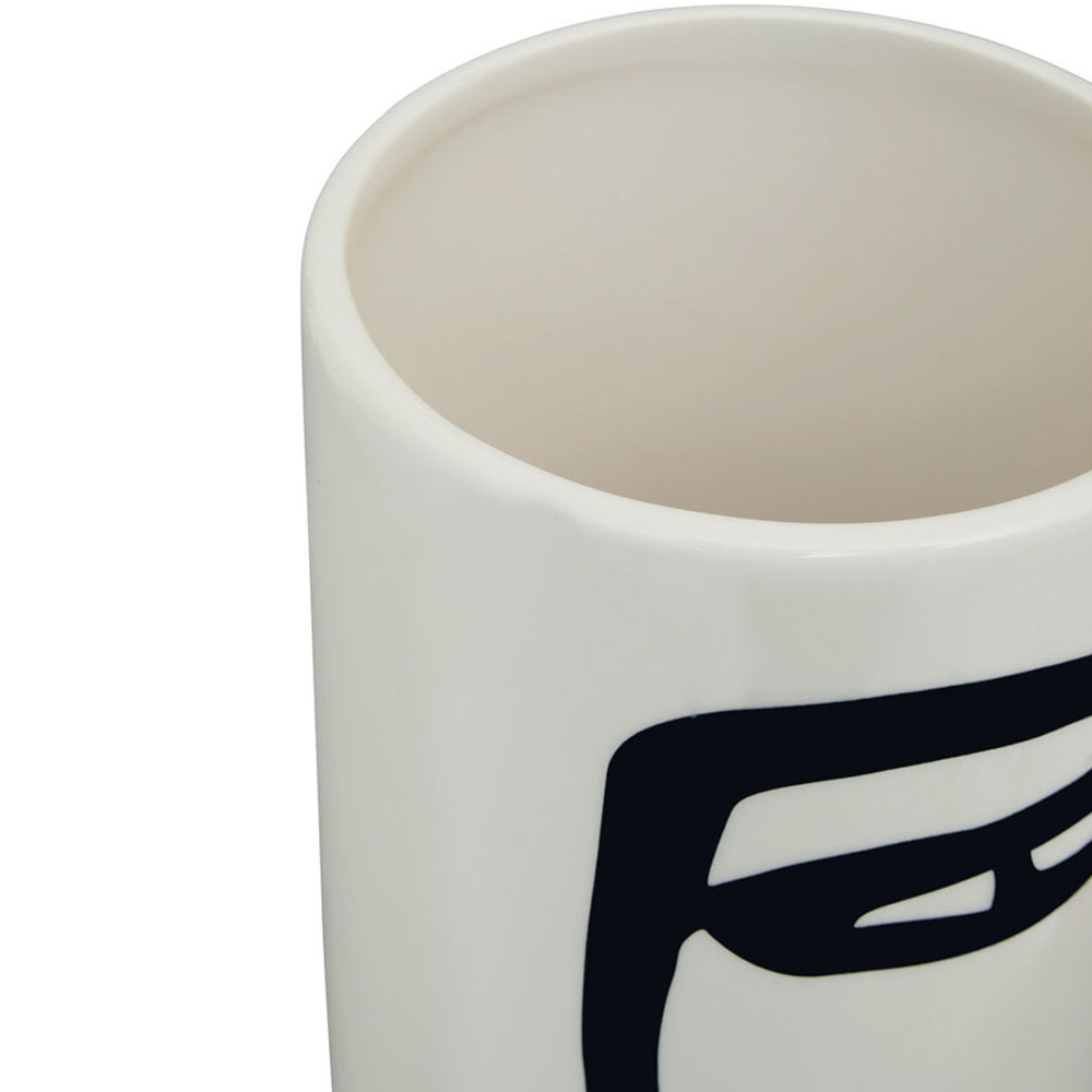 Premier Housewares White Fabia Face Ceramic Vase Large Image 4