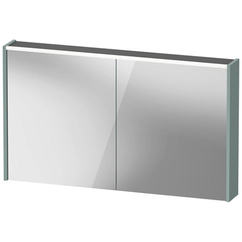 Duravit D-Code 2 Door Fjord Green Illuminated Mirror Cabinet 1200 x 700mm Image 2
