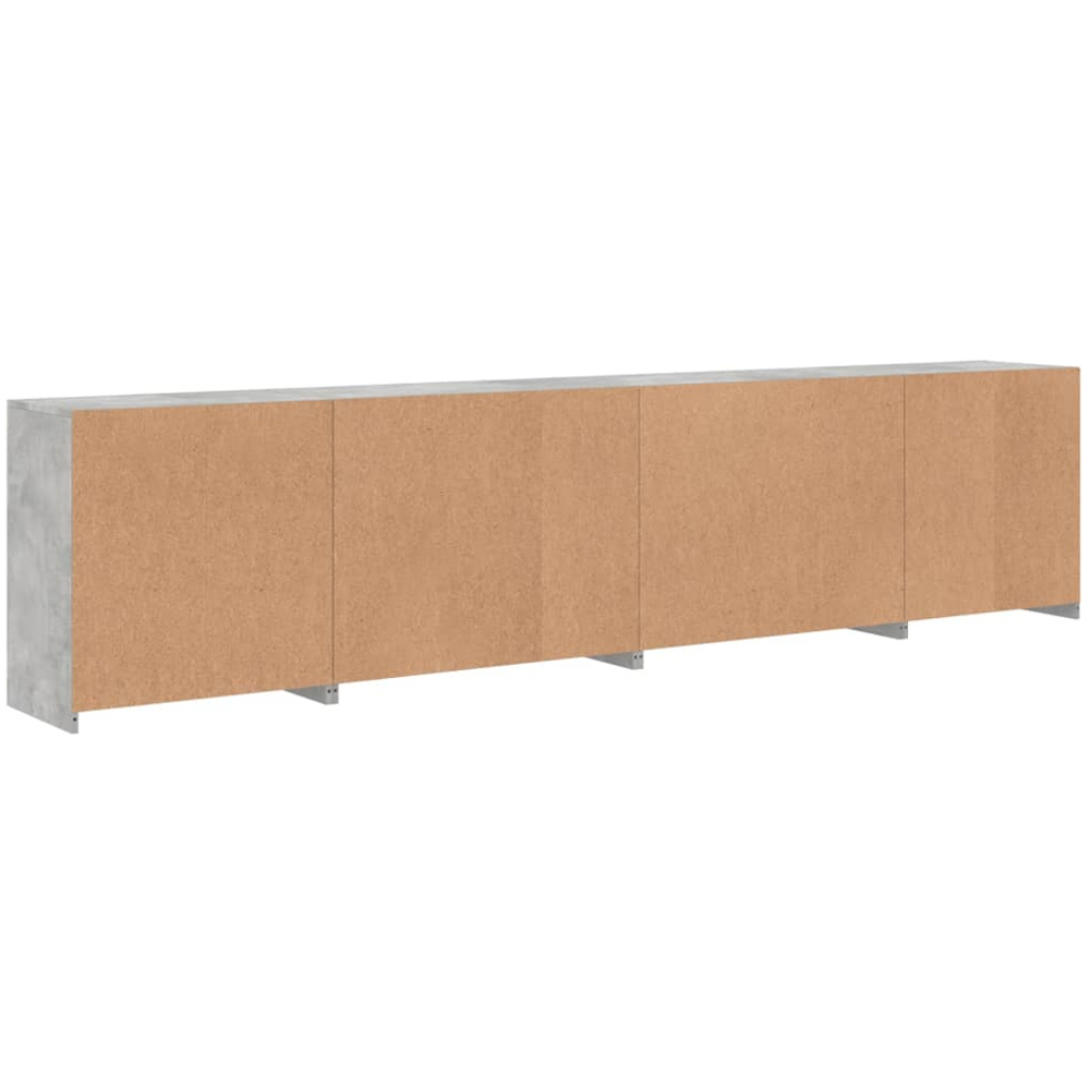 vidaXL 8 Door 12 Shelf Concrete Grey LED Sideboard Image 5