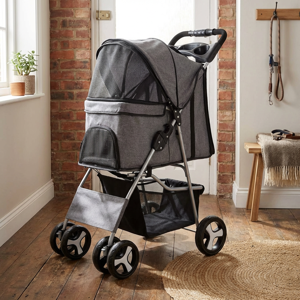 Pet Stroller Grey - Grey Image 5