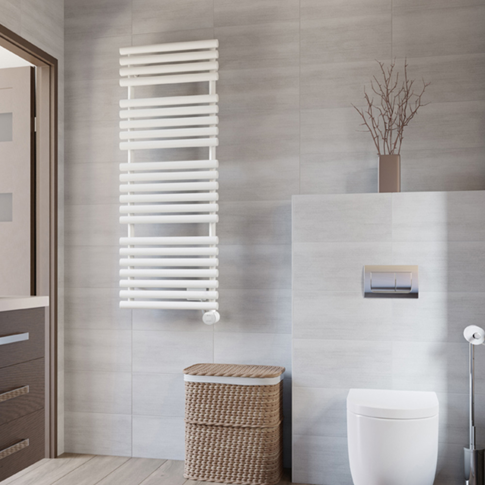 Terma Rolo Towel White Electric Towel Rail with VEO Element Controller 1360 x 520mm Image 2