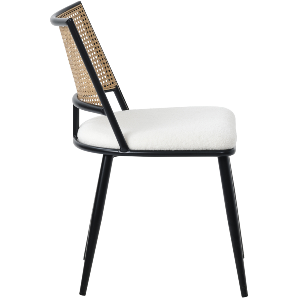 Furniture One Set of 2 White Rattan Mid-Century Dining Chair Image 5