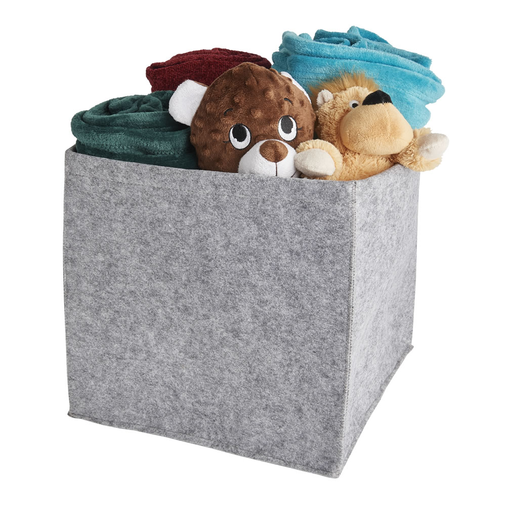 Wilko 30 x 30cm Grey Felt Storage Box Wilko