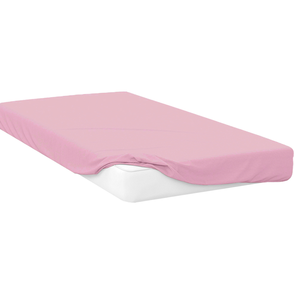 Opus King Size Pink Polycotton Fitted Bed Sheet Image 1